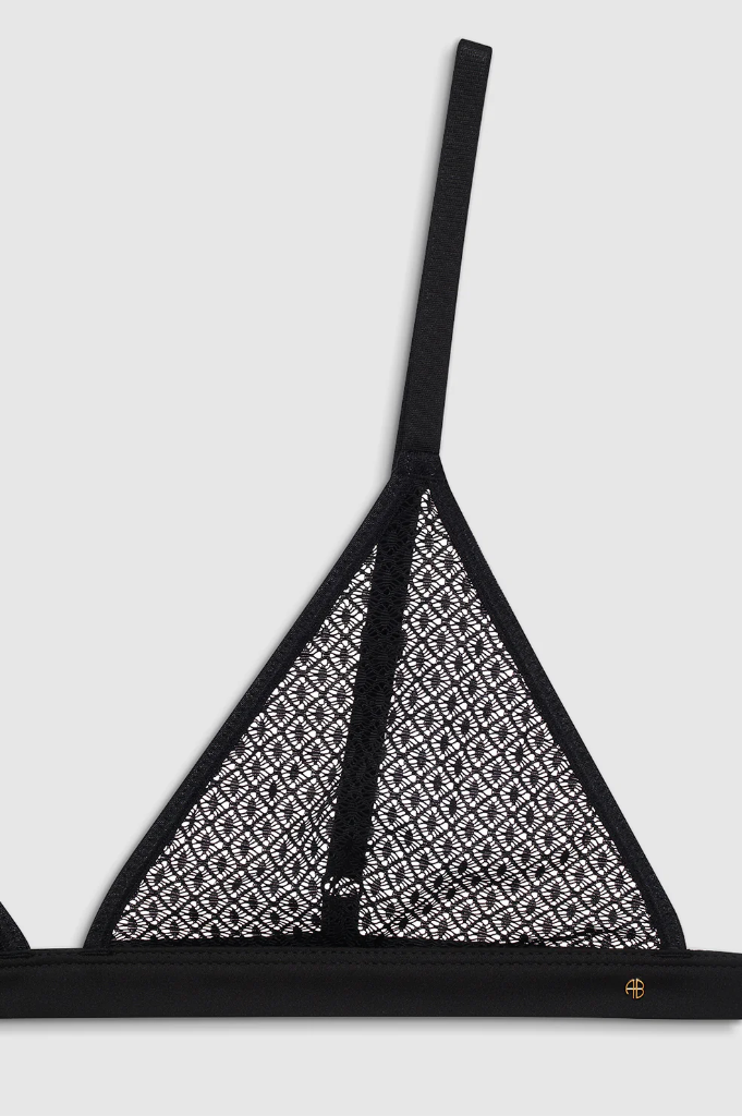 Eldra Bralette - Black Geometric Lace