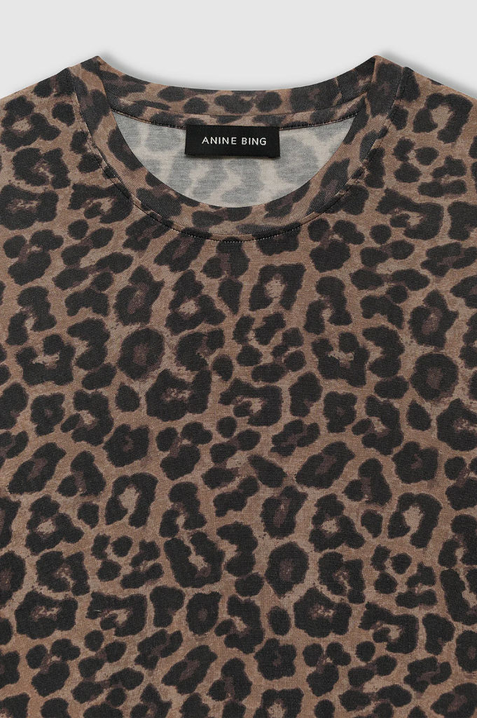 AVI TEE - BLACK AND BROWN LEOPARD