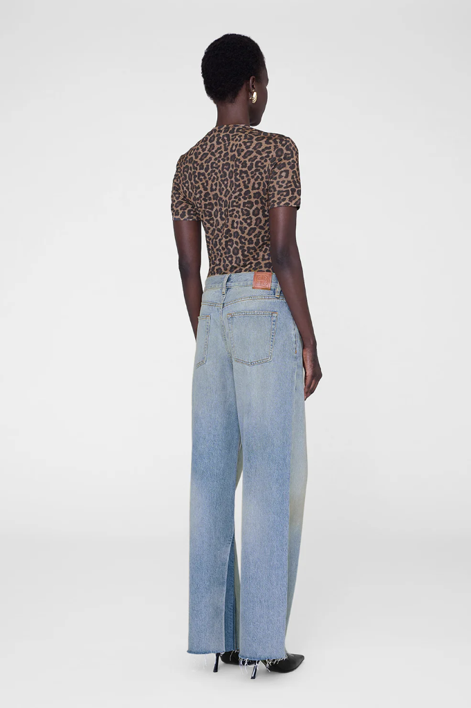 AVI TEE - BLACK AND BROWN LEOPARD