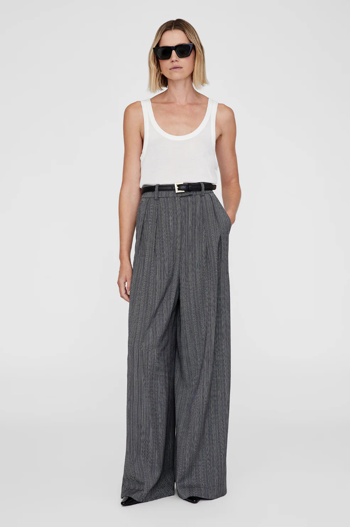 Lou Trouser Black And Grey Stripe 