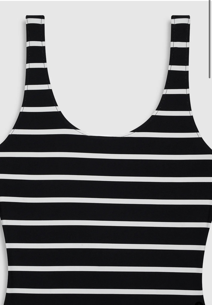 Jace One Piece - Black and White Stripe