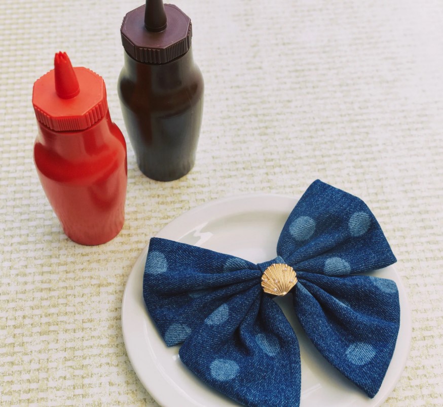 Denim Hair Bow
