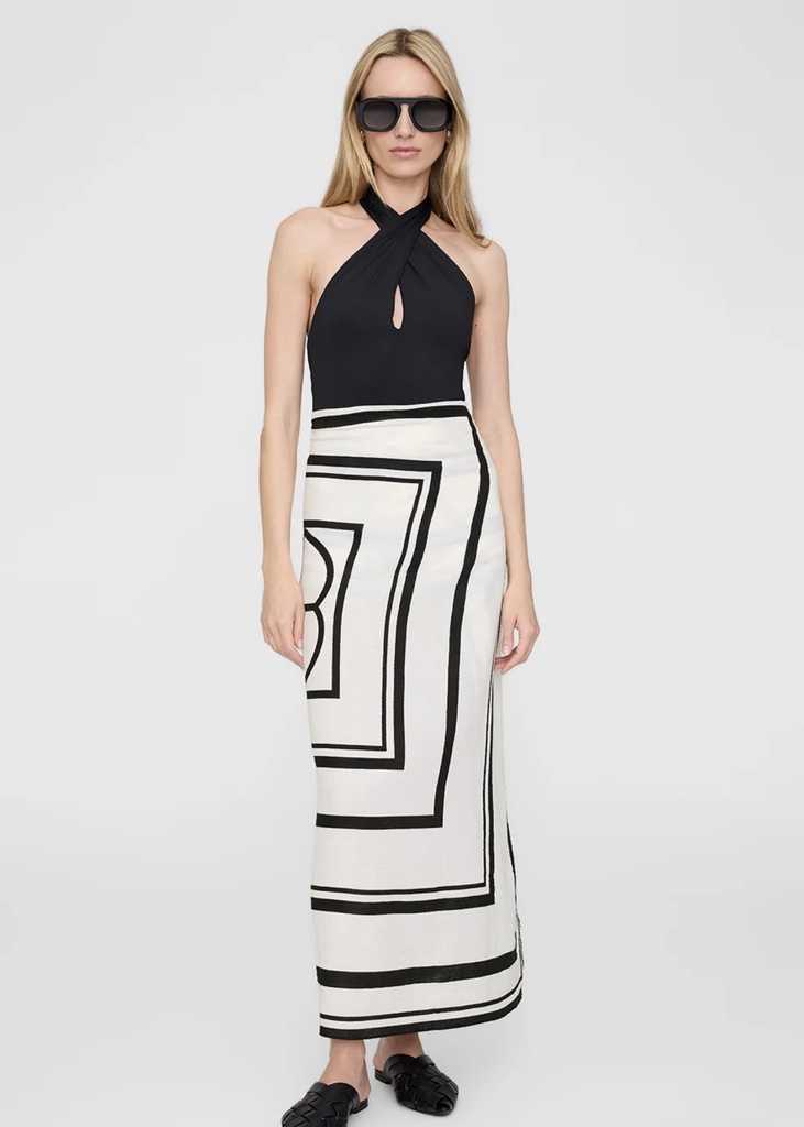 Eliza Sarong - Ivory and Black Monogram