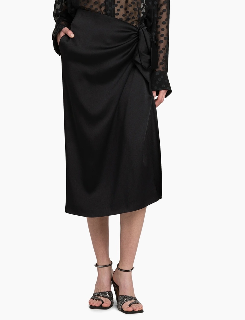 Satin Gathered Skirt