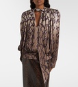 SNAKE PRINT SATIN TOP