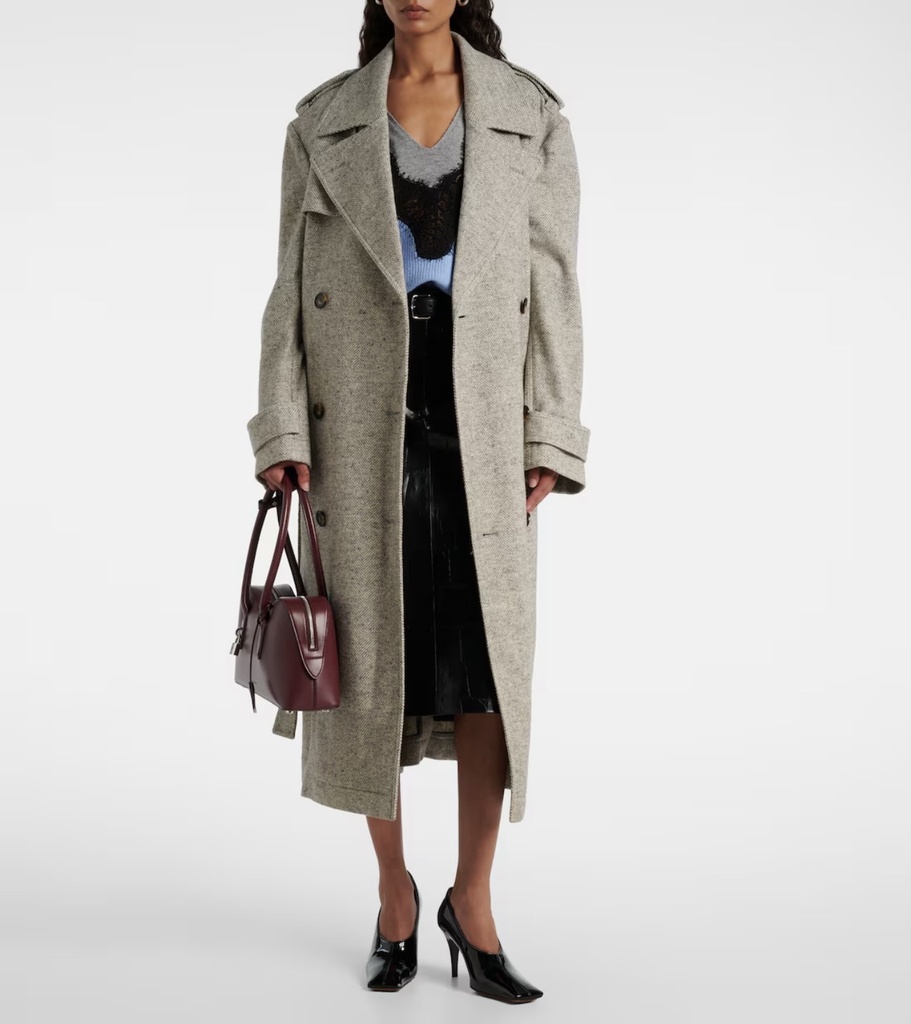 Herringbone Trench Coat