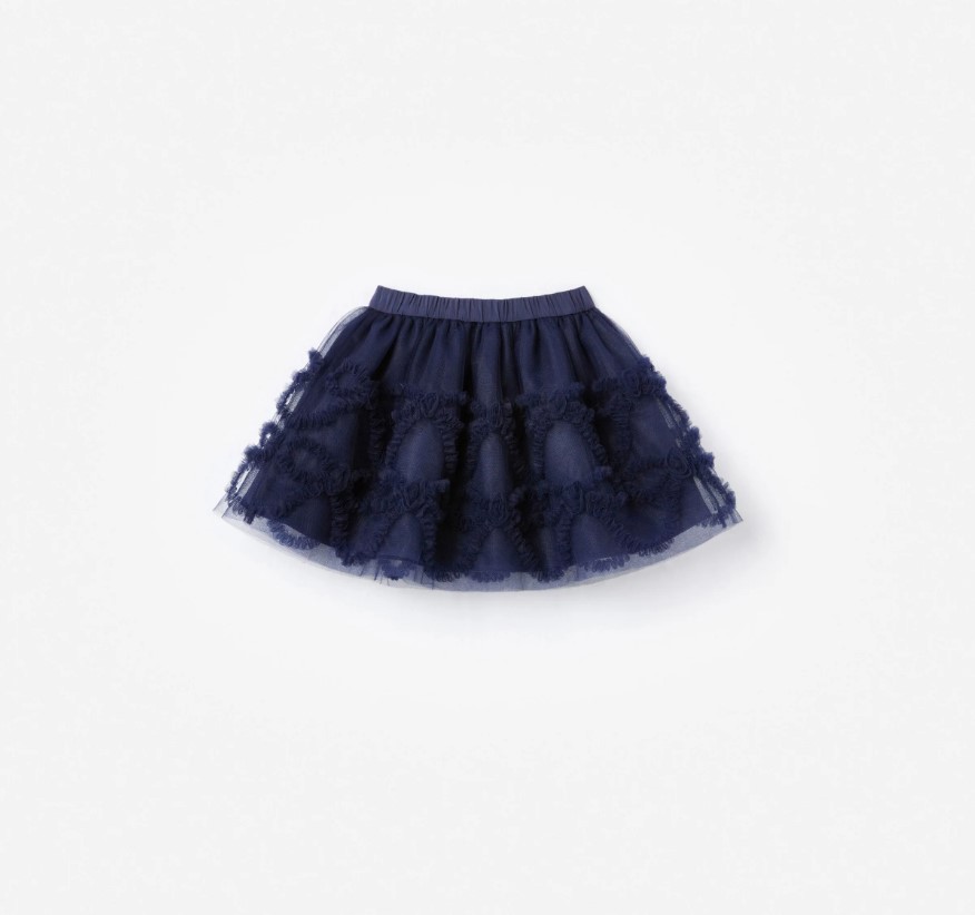 Navy Tulle Bow Skirt