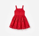 Red Linen Bow Dress Red