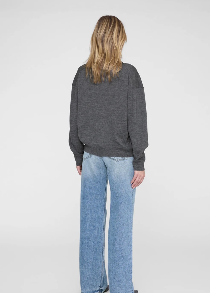 LEE POLO SWEATER - MEDIUM HEATHER GREY