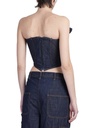 Draped Strapless Denim Corset In Navy