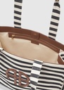 Lara Tote - Black and Natural Stripe
