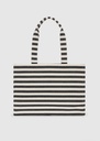 Lara Tote - Black and Natural Stripe