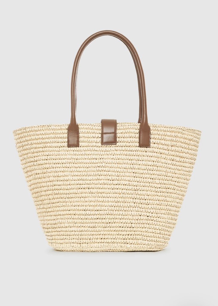 Lou Tote Monogram - Natural with Cognac