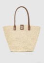 Lou Tote Monogram - Natural with Cognac