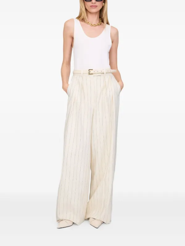 Lou Trouser - Cream And Black Stripe