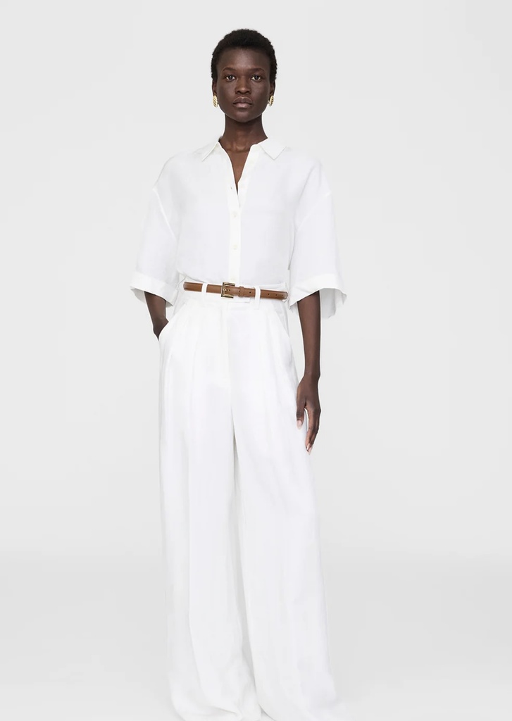 Lou Trouser - Ivory Linen Blend