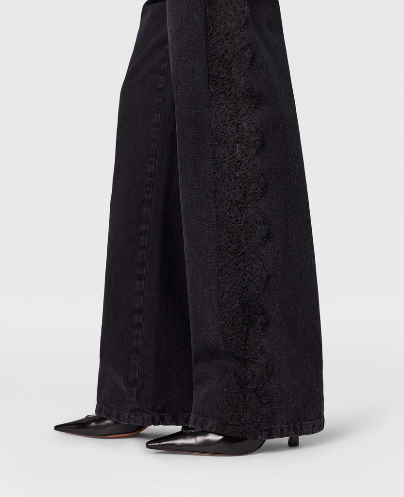 Black Denim Lace Jeans