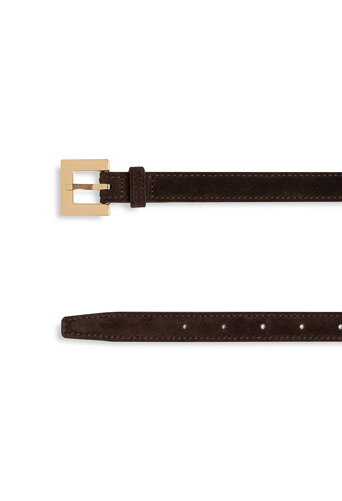 Nicola Belt - Dark Brown Suede