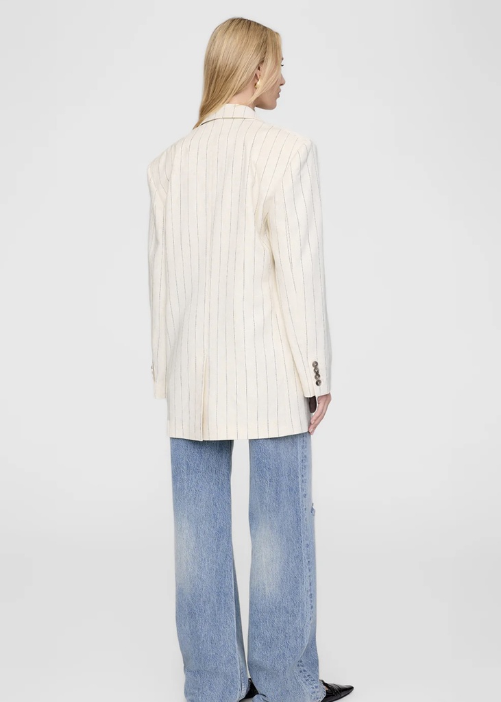 Sara Blazer -Cream And Black Stripe 