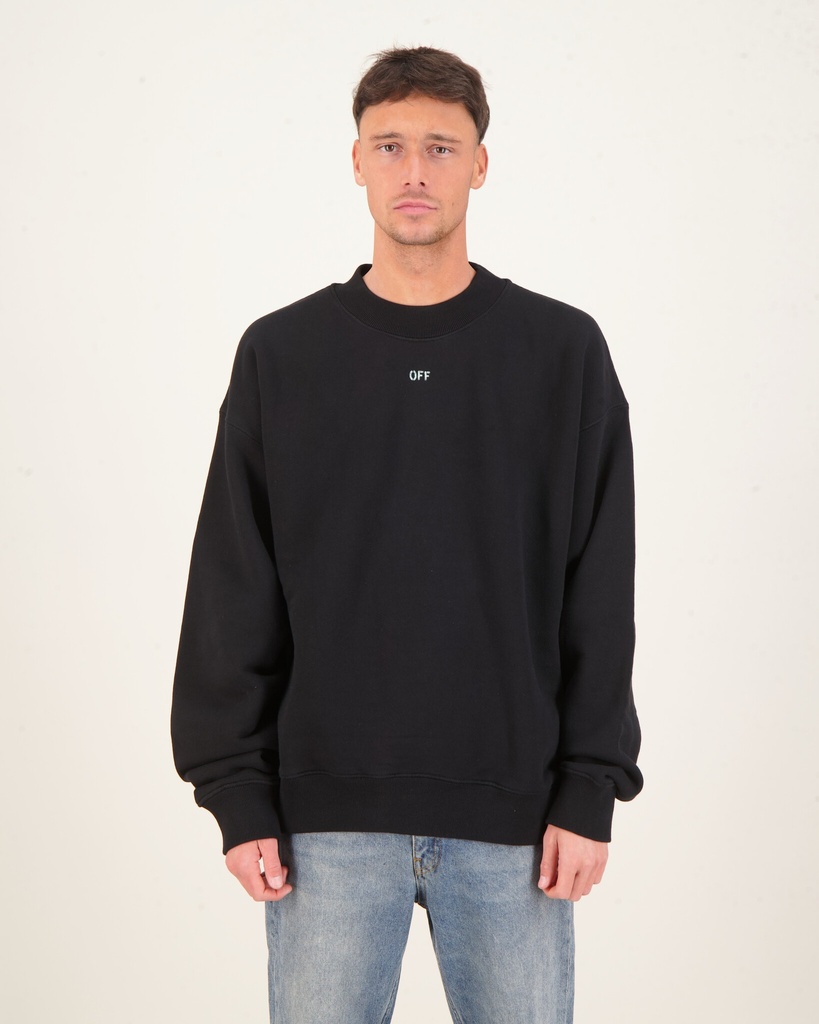 Dots Logo Over Crewneck Black - White