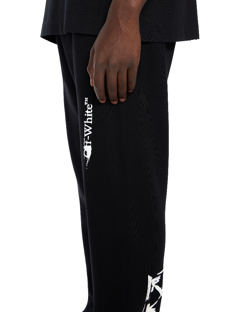 Ink Arrow Cuffed Sweatpants Black - White