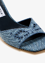 Skye 70 Embroidered Denim Mules