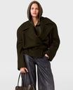 BRUSHED WOOL SHORT COAT