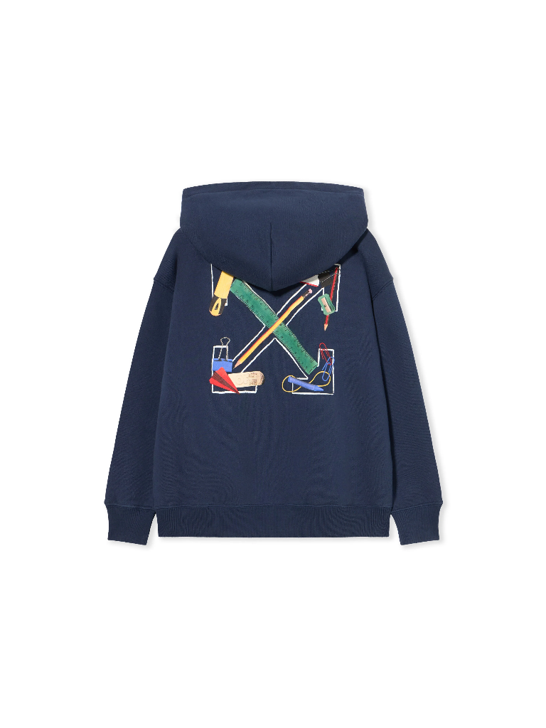 Bts Arrow Ruler Hoodie Zip Navy Blue - M
