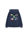 Bts Arrow Ruler Hoodie Zip Navy Blue - M