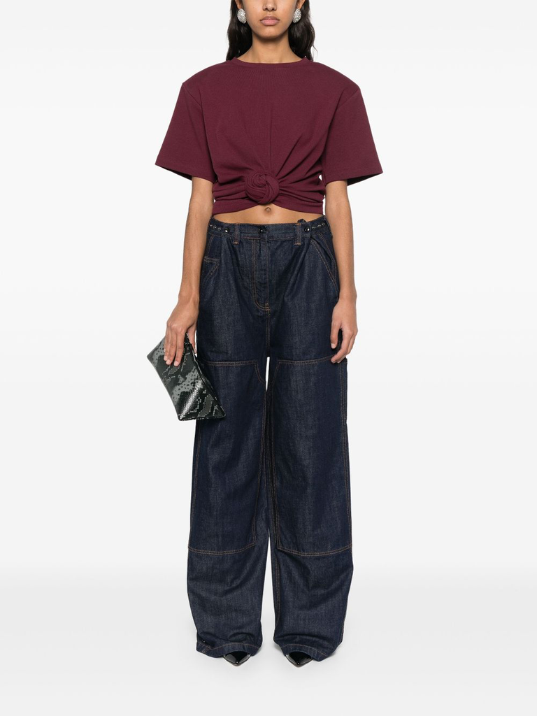 Belted Loose Fit Denim In Navy