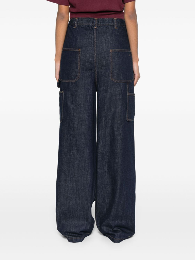 Belted Loose Fit Denim In Navy