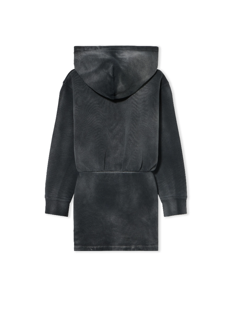 BOOKISH ACID HOODIE DRESS DARK GREY - FU