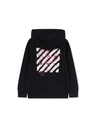 DIAG SPLAT HOODIE BLACK - FUCHSIA