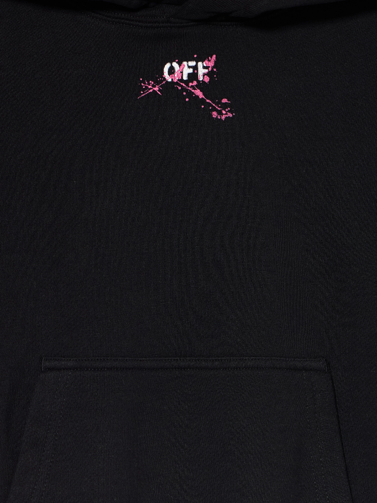 DIAG SPLAT HOODIE BLACK - FUCHSIA