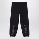 BOOKISH DIAG CARGO PANT BLACK - FUCHSIA