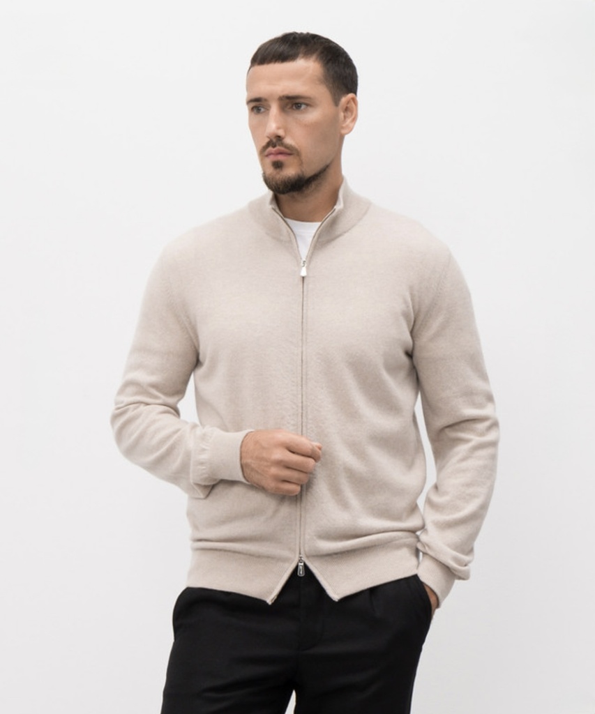 Man - Knitted blouson with zip