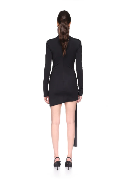 Drape Overlay Mini Dress with Cristal Spiral