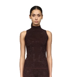 Rhinestone Embroidered Cashmere Blend Top