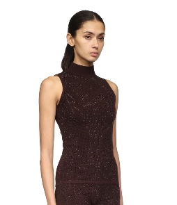 Rhinestone Embroidered Cashmere Blend Top