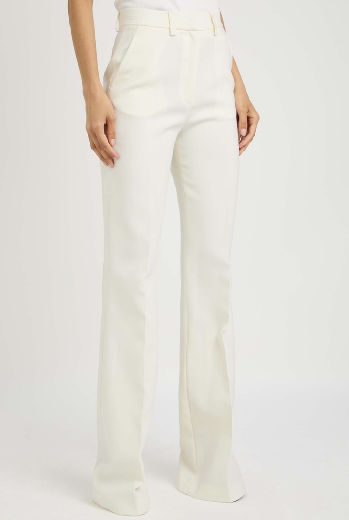 High Waisted Trousers Tailoring Wool White