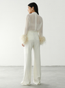Straight Leg Tailored Trousers Tailoring Wool White