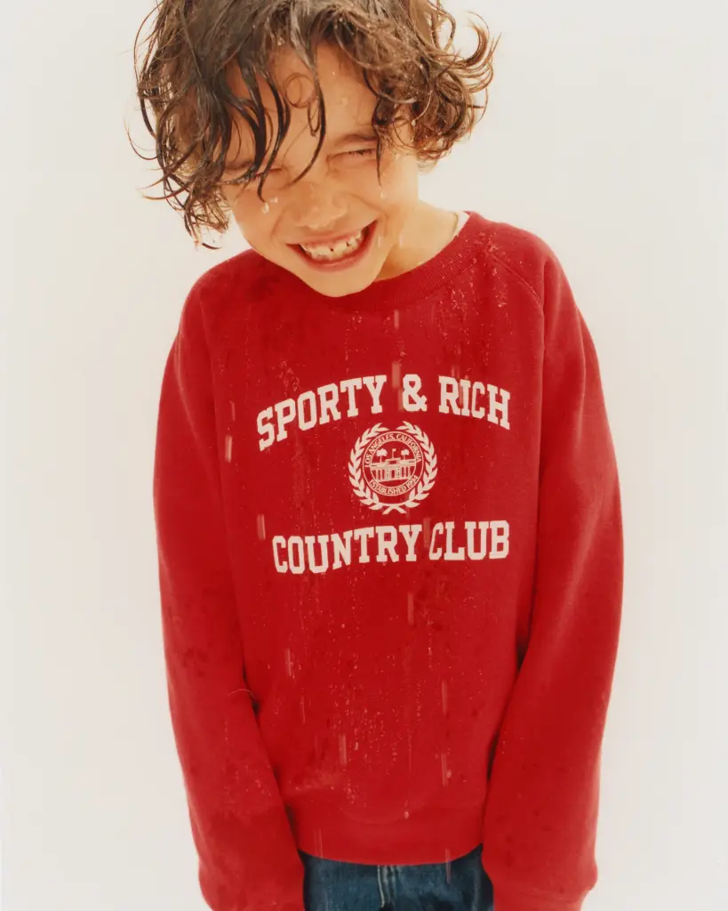 Varsity Crest Kids Crewneck Ruby