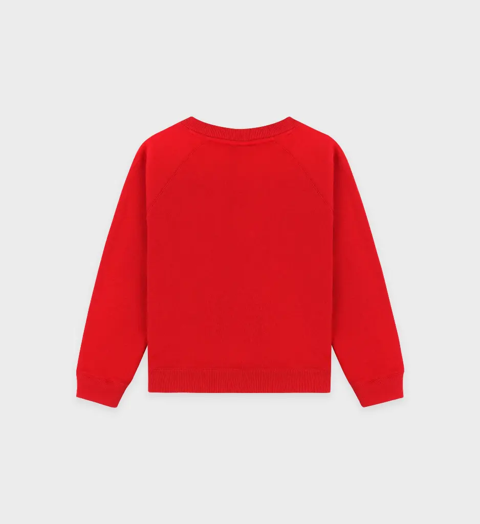 Varsity Crest Kids Crewneck Ruby
