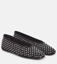 Ballet flats Satin Black Crystals