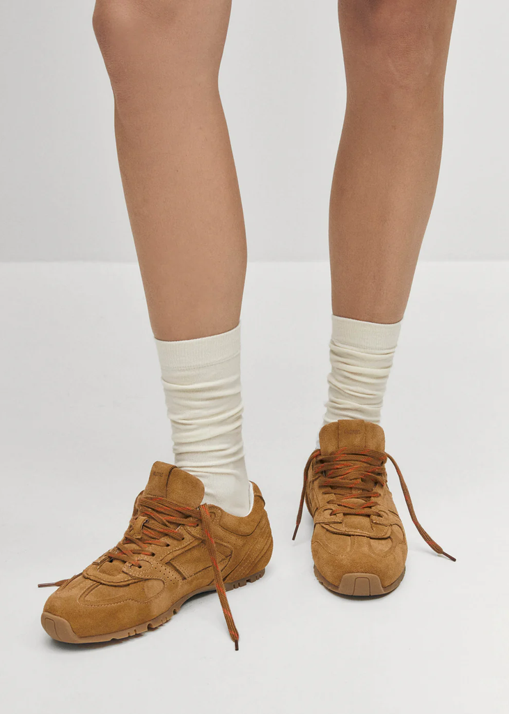 Suede Tan Leather Sneakers