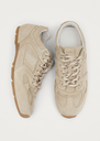 Suede Cream Leather Sneakers