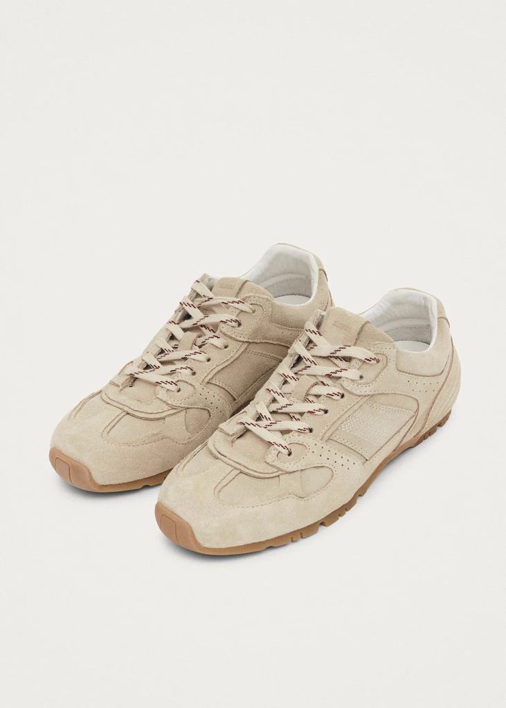 Suede Cream Leather Sneakers
