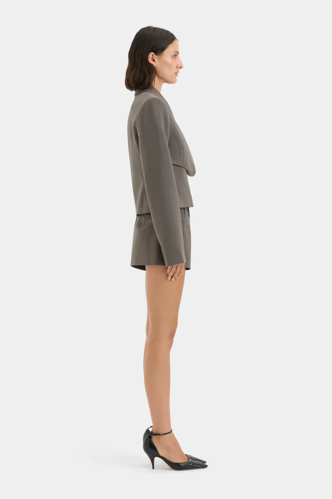 Maya Pleated Blazer Grey