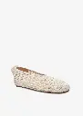 Crochet ballet flats in cream 