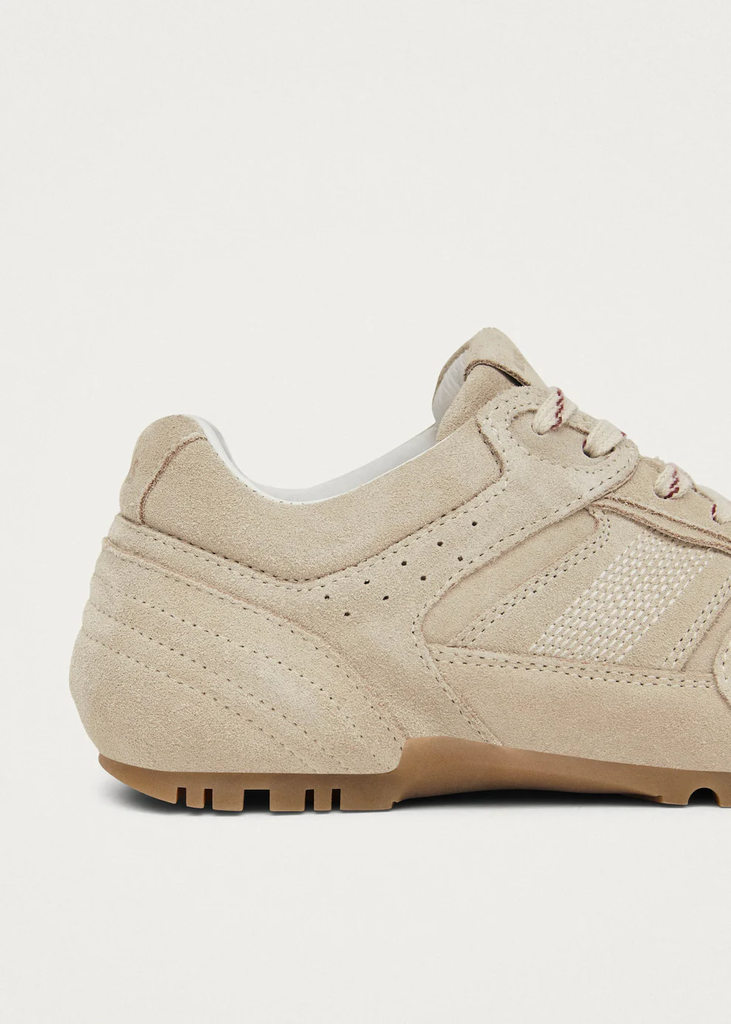 Suede Cream Leather Sneakers